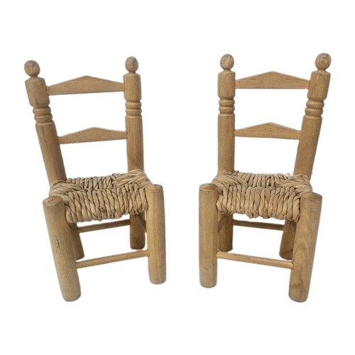 Pair miniature wooden - pair, rush