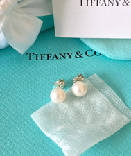 Tiffany & Co. Sterling Silver 8.5 mm Pearl Ziegfeld Classic Earrings