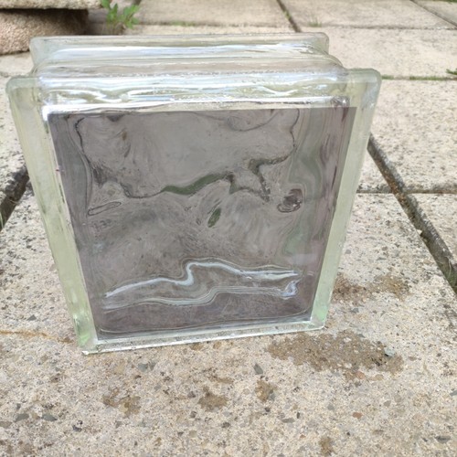 Wavy glass brick 195mm - glass, (7.75")