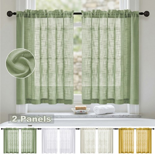 Panels linen short curtains - 2,