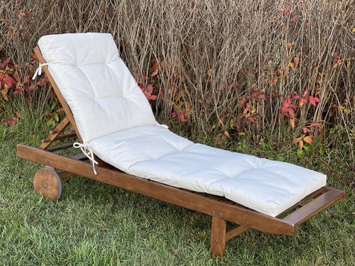 Off white long chaise lounge - white,