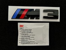 BMW M3 BADGE IN GLOSS BLACK. FREE ALCOHOL WIPE INCLUDED