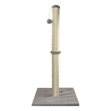 LARGE GREY CAT SCRATCHING POST