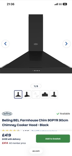 Belling cooker hood - belling,