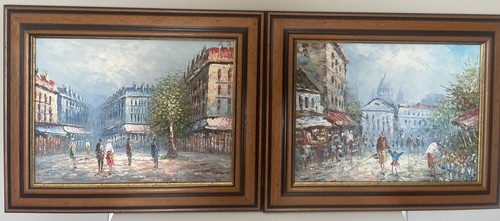 Oil canvas parisian street - on,