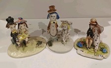 Zampiva Figurines x3 Romantic Couples – Hand Painted Italy Signed Ceramic