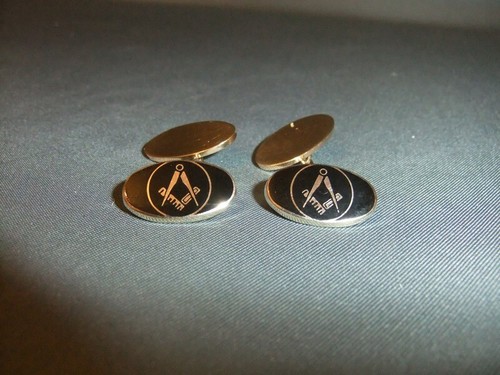9ct black enamel masonic - black,