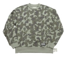 G-Star RAW Men's Orphus Birch Camo Green Crew-Neck Pullover Sweatshirt
