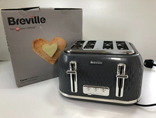 Breville 4 Slice Toaster  Curve Collection VTR013 Extra Wide Bagel Slots Grey