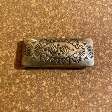 Vintage NAVAJO Silver Money Clip Hand Stampwork Native American Indian Jewelry