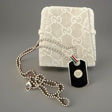 Gucci Crest Dog Tag Necklace
