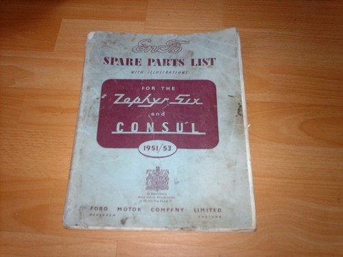 Ford parts catalogue - ford, zephyr