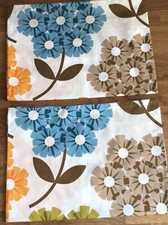 2 Pillowcases Made W/ Orla Kiely Rhododendron Multi Flowers Cotton Fabric New