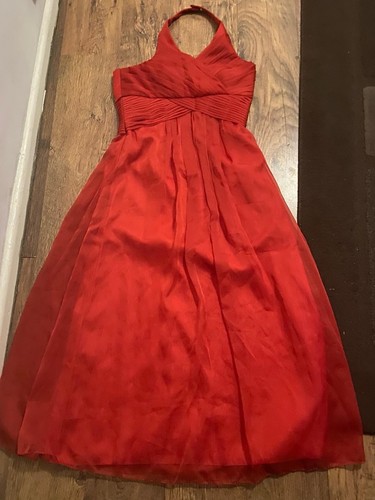 Women red halter - red, neck