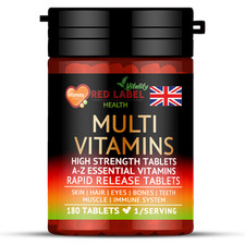 Multivitamins 180 Tablets for Women & Men A-Z Essential Vitamins High Strength