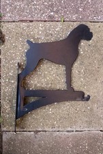 Boxer Dog Metal Hanging Basket Bracket Wall Mounted Decorative Garden