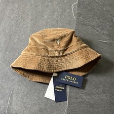 Ralph Lauren Polo Corduroy Bucket Hat S/M Golden Brown NWT New 