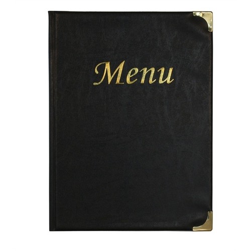 Menu holder black pages - menu,