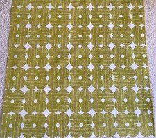 50cm x 50cm Square Orla Kiely Textured Flower in Olive Fabric Lightweight New