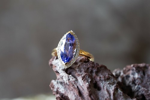 Aaa tanzanite diamond 18k - aaa, &