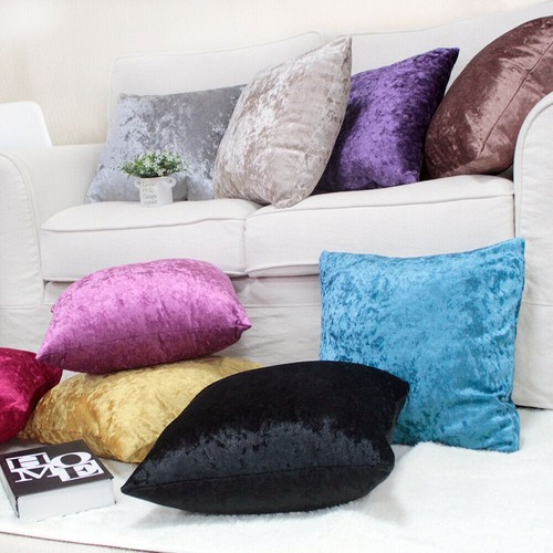 Crushed velvet cushion covers - cushion,