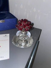 swarovski 2002 Vase of red roses on mirror base 15th SCS anniversary 283394