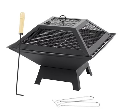 Square fire pit - bbq, grill