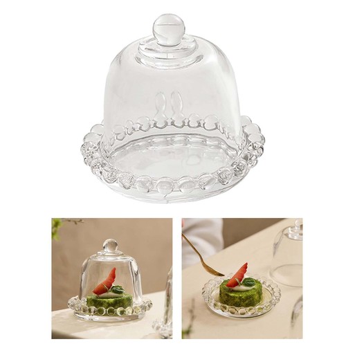 Glass round cake stand with - cake,