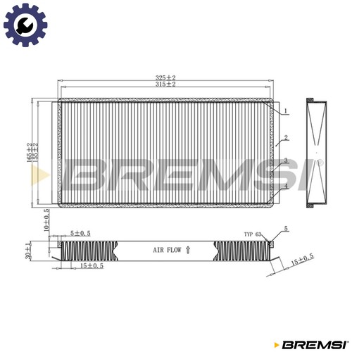 Filter cabin air fc1924c for - filter,