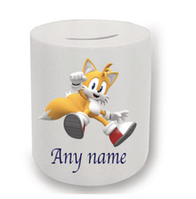 Sonic the Hedgehog Tails personalised money box