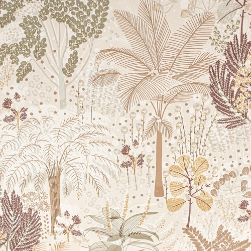 Floral multicoloured wallpaper - floral,