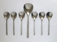 Viners STUDIO  Fruit Spoon Set x 6 Plus Server Vintage Stainless Steel 1970s