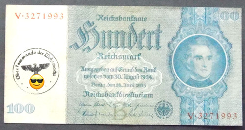 German banknote 100 reichsmark - german,