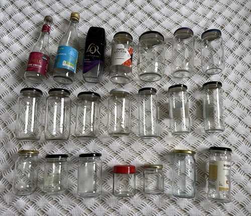 Empty glass storage sauce jars - glass,