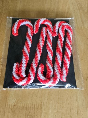 Hand knitted candy canes - 5,