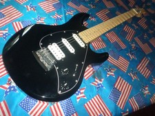 AWESOME ERNIE BALL STERLING SUB SILO 3 ELECTRIC GUITAR, JET BLACK , FULLY SET UP