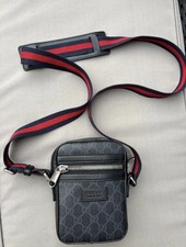 Gucci Black/Gray Canvas Messenger Bag Men’s Bag