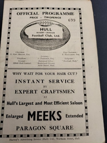 Vintage rugby league - league, programme