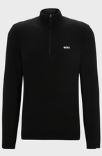 BOSS Jumper Mens Black Quarter
