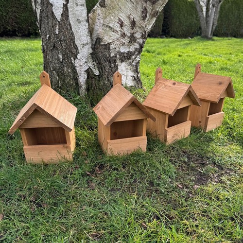 Large wooden robin bird house - large,