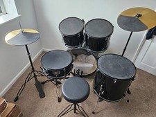 BDK-1 Full Size Starter Drum Kit by Gear4music Black