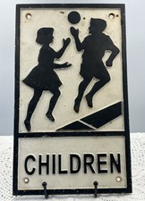 Children At Play Metal Sign.