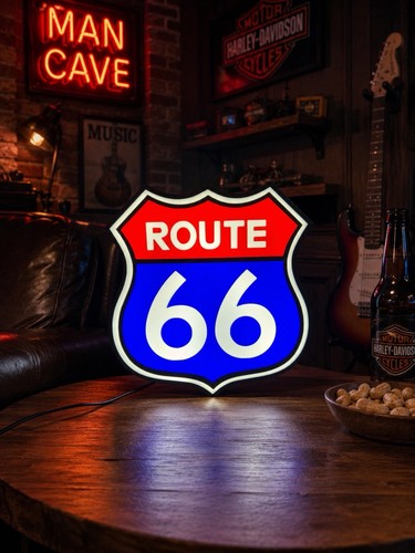 Route light box - 66, man