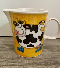 Funky Farm Cow 1 Pint Milk Jug Fine Stoneware By Dunoon New In Box