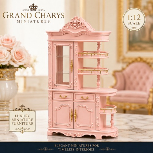 Dolls house pink display - house,