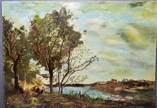 Naive Oil on Board Painting Copy of an Original Camille Corot 61x46cm F Kilgour