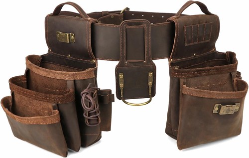 Leather tool belt - leather, with