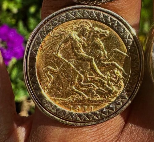 1911 half sovereign ring - half,