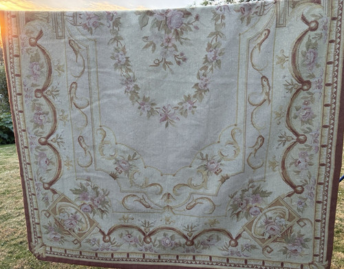 Vintage french aubusson carpet - vintage,