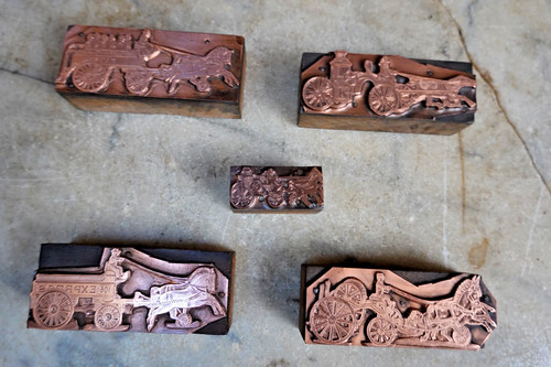 Antique printer blocks horse - antique,